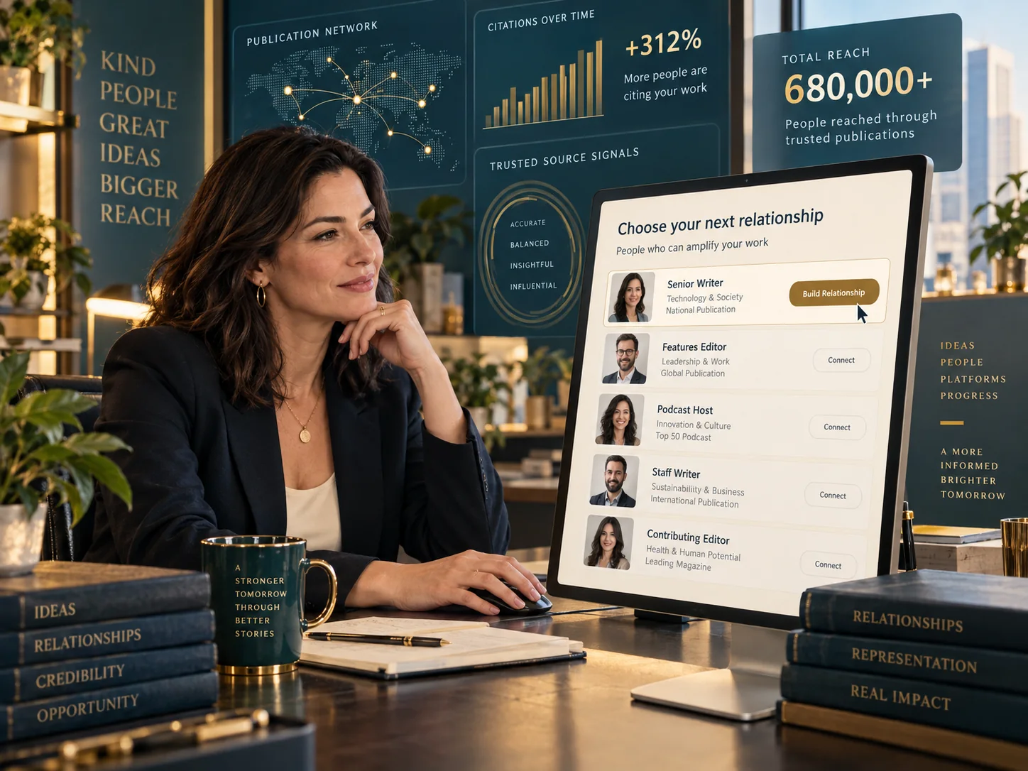 Founder and communications strategist connecting authority evidence with growth
