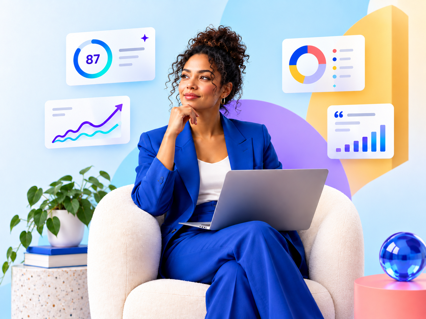 Business leader using search and AI visibility analytics to plan growth